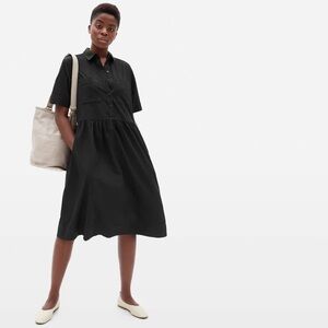 Everlane Parklet Black Button-Up Dress